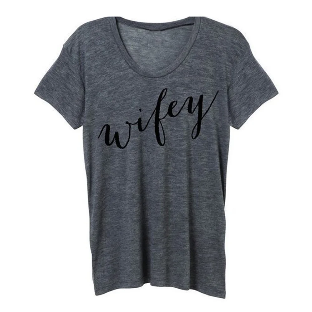 Модные летние для женщин мужчин Пара футболка свободные короткий рукав серый