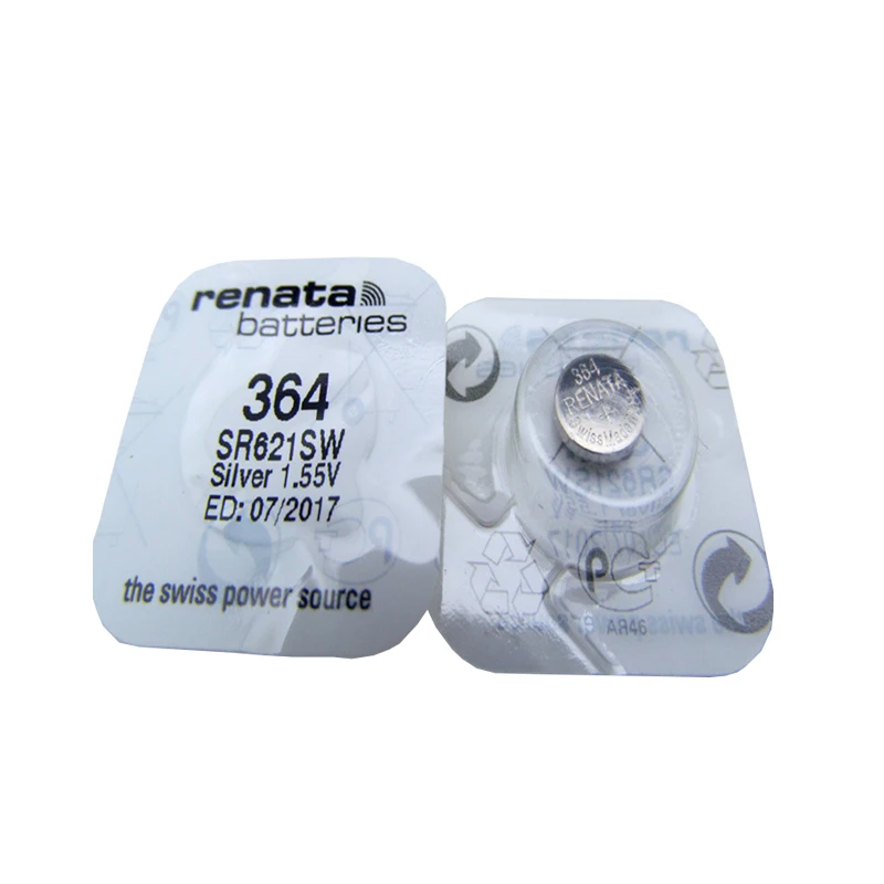 

5pcs/lot Renata Swiss 1.55V Battery For Watch Silver Oxide 364 SR621SW Batteries