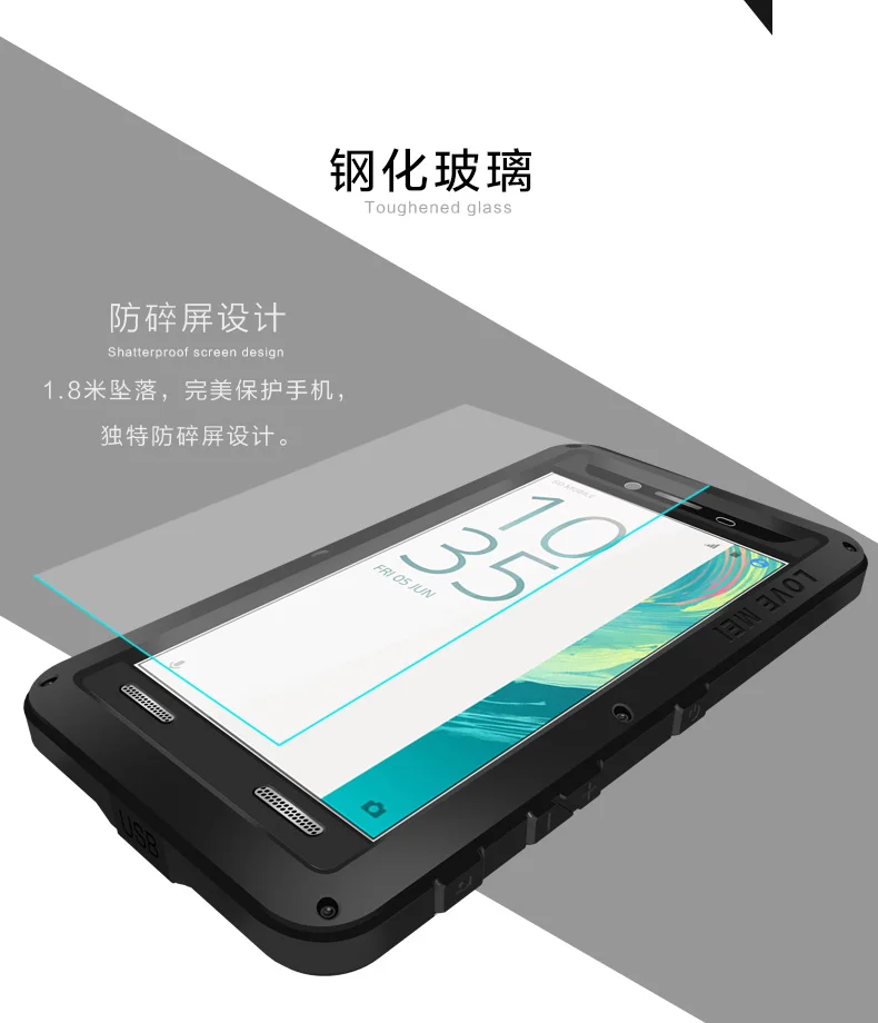LOVE MEI водостойкий Алюминиевый металлический защитный чехол для sony Xperia 10 Plus 1 Z4 Z5 Z2 X XZ XA XA1 XA2 Ultra XZ1 XZ2 Compact XZ3