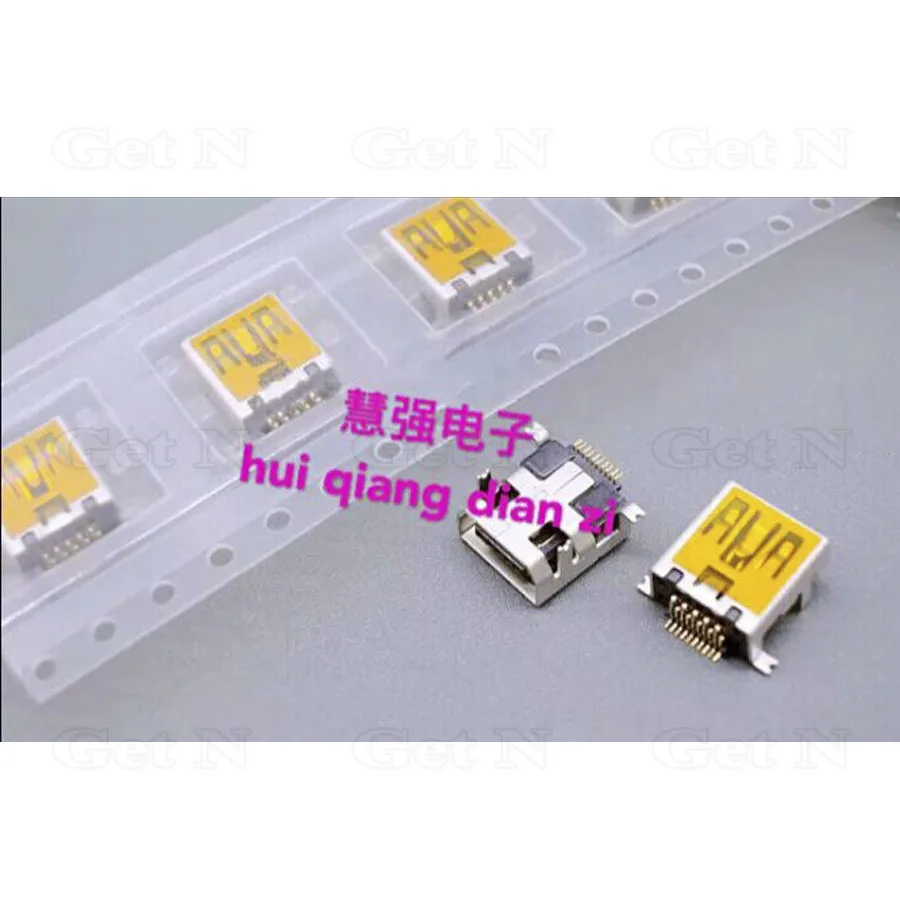 100 шт./лот SMD 10-контактный мини USB гнездо плоский угол без определения