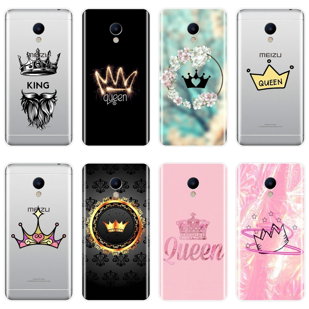 Силиконовый чехол для телефона Meizu M6 M6S M6T M5 M5C M5S M3 M3S M2 King And Queen Crown мягкая задняя