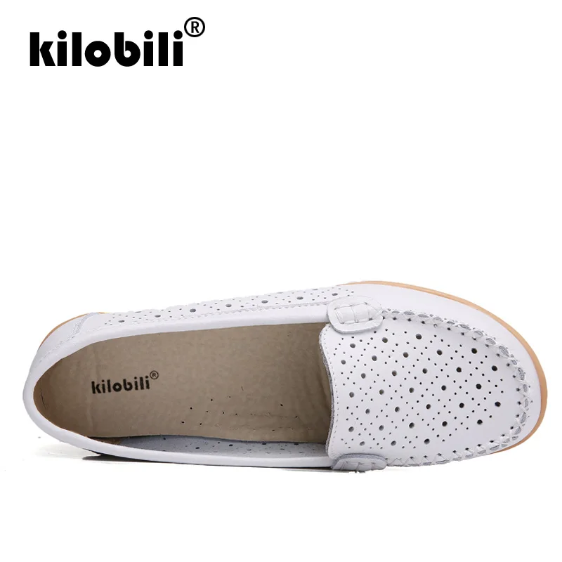Kilobili/2019 г. летние женские туфли на плоской подошве обувь из натуральной кожи