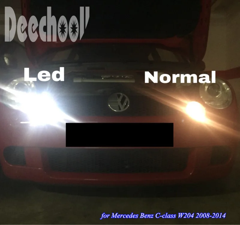 Deecholl 6 шт. Автомобильный светодиодный светильник лампы для Mercedes C-Class W204 2007-2012, Canbus Белый парковочный зазор номерного знака