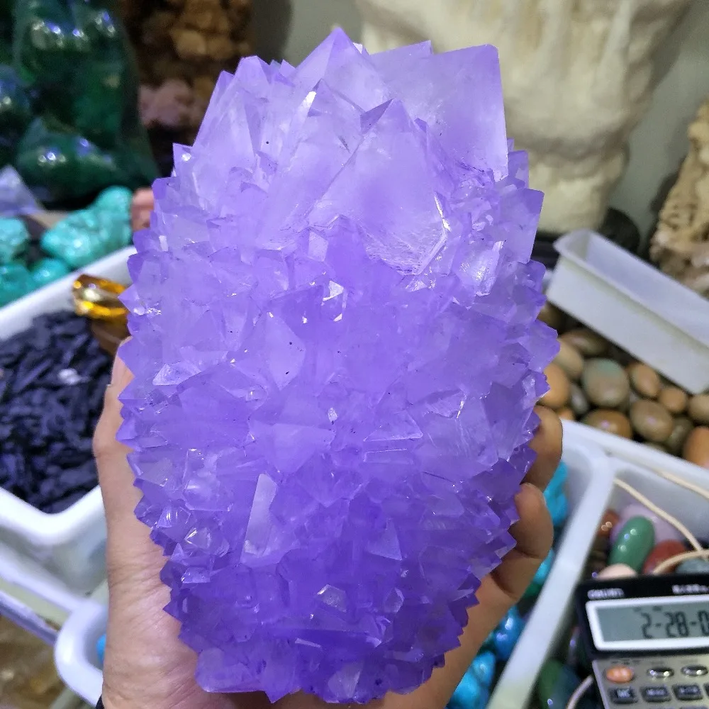 Горячее предложение! 900-1000g редких и красивый фиолетовый кварцевый кристалл с