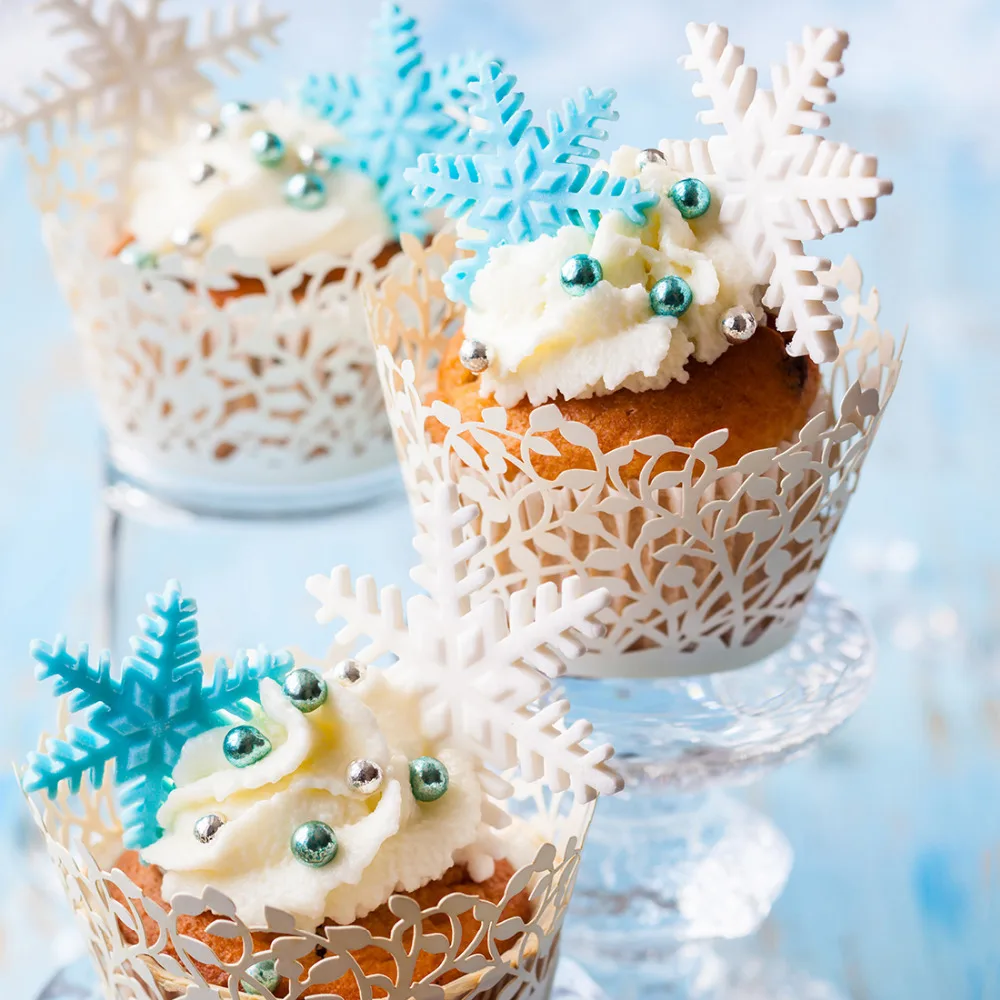 Форма для торта 3 шт./компл. в виде снежинок Fondant украшения Плунжер сахарная