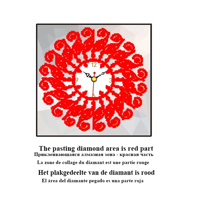 UzeQu специальные формы алмазная живопись цветок настенные часы Рукоделие 3D