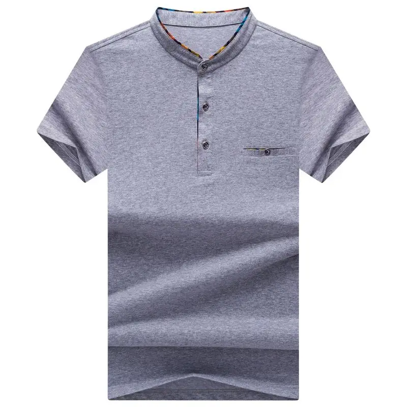Hommes A Manches Courtes футболки Dete Coton Mince Entreprise De Mode повседневные Avec Boutons мужские Marque Vetements