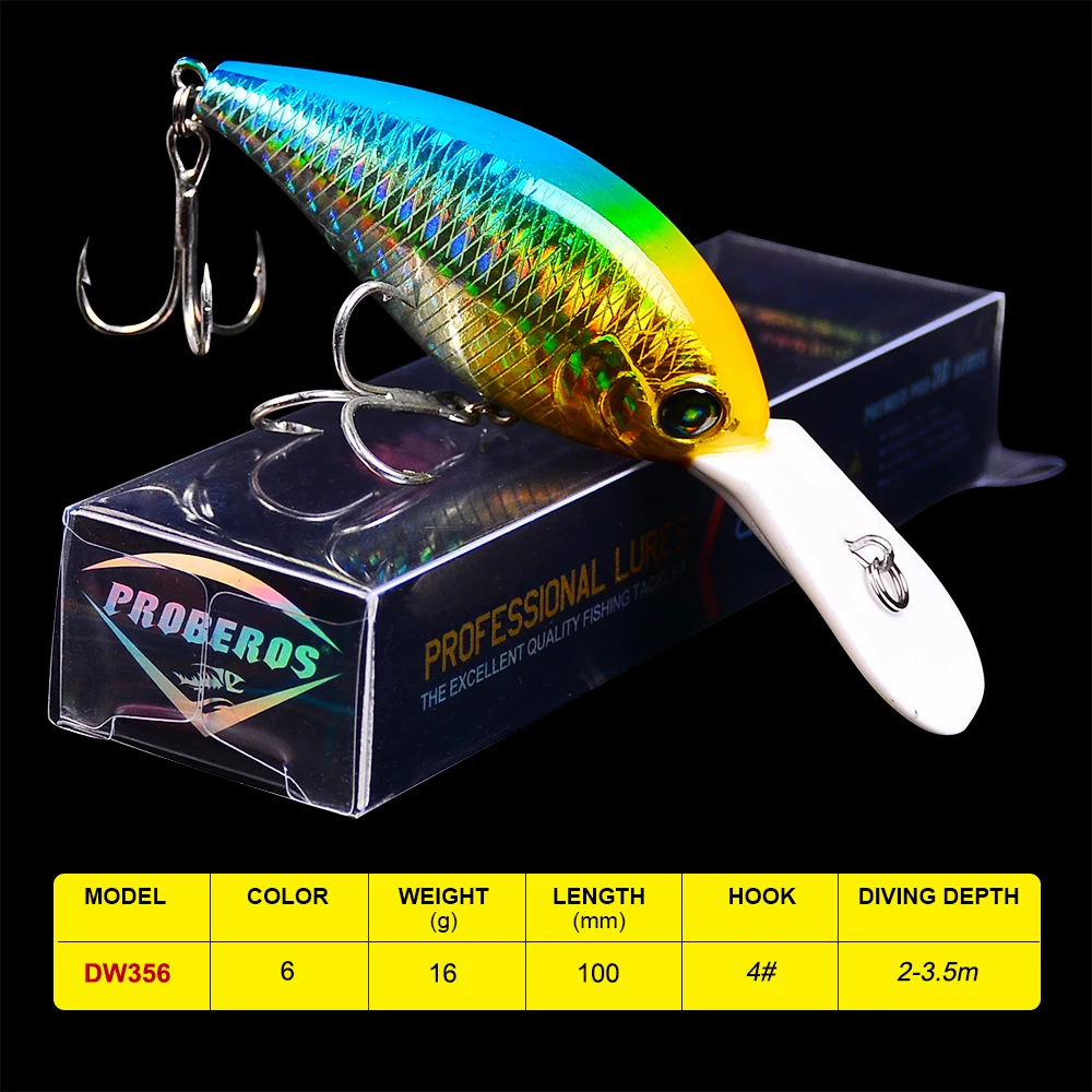 PROBEROS Crankbait 10 см 16 г жира fWobbler блесны искуственные паллет жесткая приманка окунь