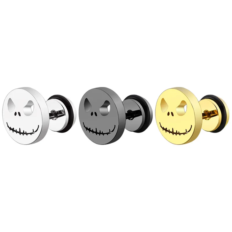 

Hot Selling Punk Style Cool Skull Earring Unique Earring Piercing Bad Smile Stud Earrings