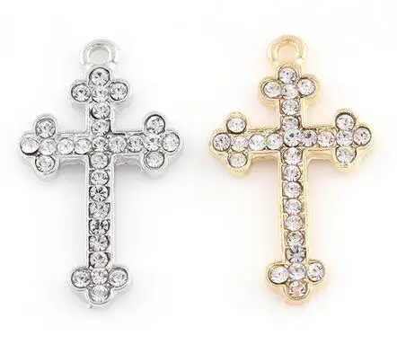 20 шт./лот цвета Кристальный крест плавающий кулон подвески подходят для