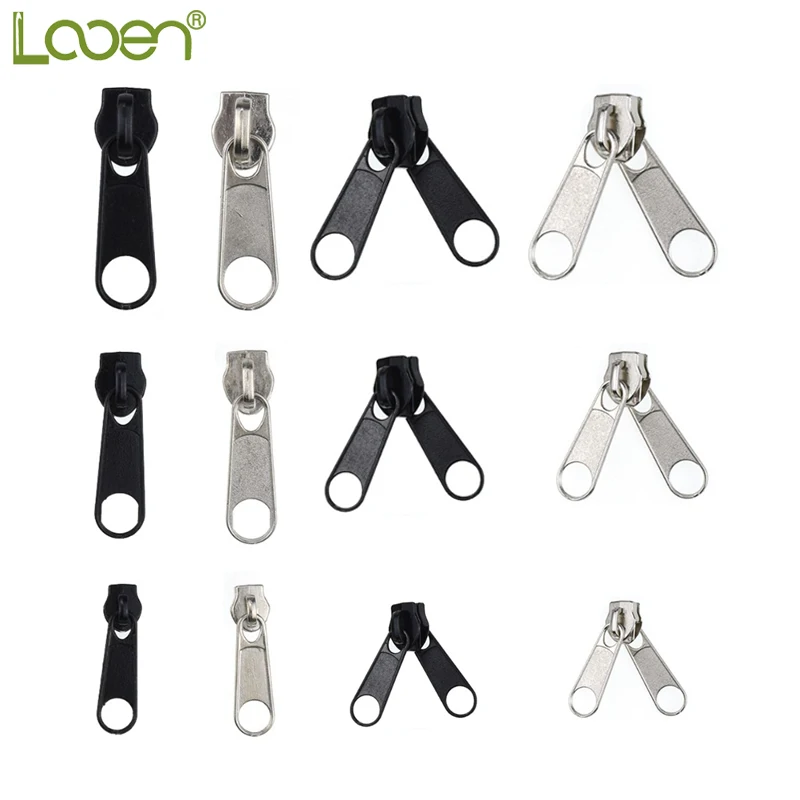 

Replacement Zipper Repair Kit Zip For Sewing Crafts Tailor Clothing Accessories Black Silver Size 3/5/8