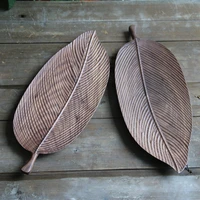 japan style wooden pallet black walnut leaves handmade snacks fruit log creative dish tray quality serving tableware