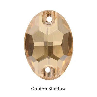 K9 кристаллы для шитья стекла овальной формы бусины для одежды с плоской задней частью Стразы градиентного цвета пришивные камни для вязания свадебного платья - Цвет: Golden Shadow