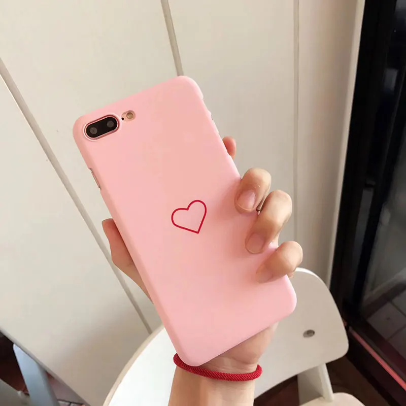 Чехол Boucho с сердечками для iphone 8 8Plus Модный чехол задней панели ультратонкие