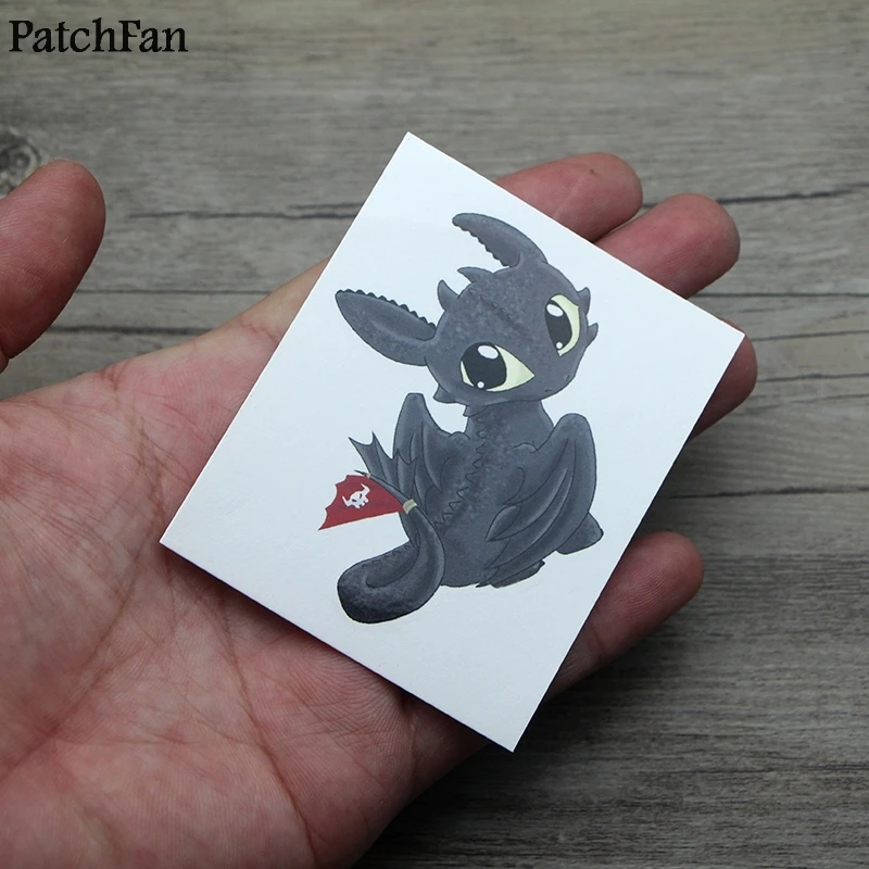 50 шт. patchfan, футболка с изображением героев мультфильма «Как приручить дракона свет фурия Беззубик временный боди-арт Стикеры переводная татуировка Для мужчин макияж A1690