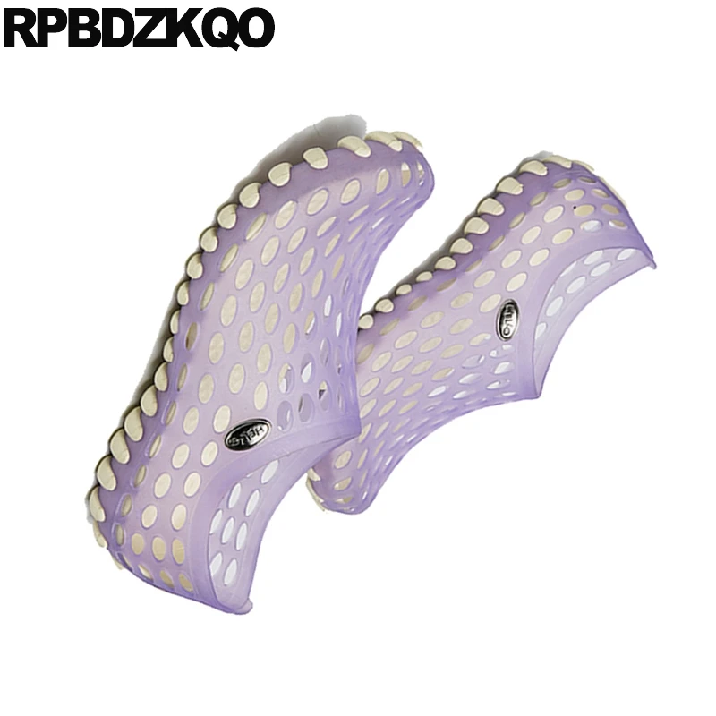 водонепроницаемый закрытый носок Runway пурпурный обувь сад сабо плоские люди