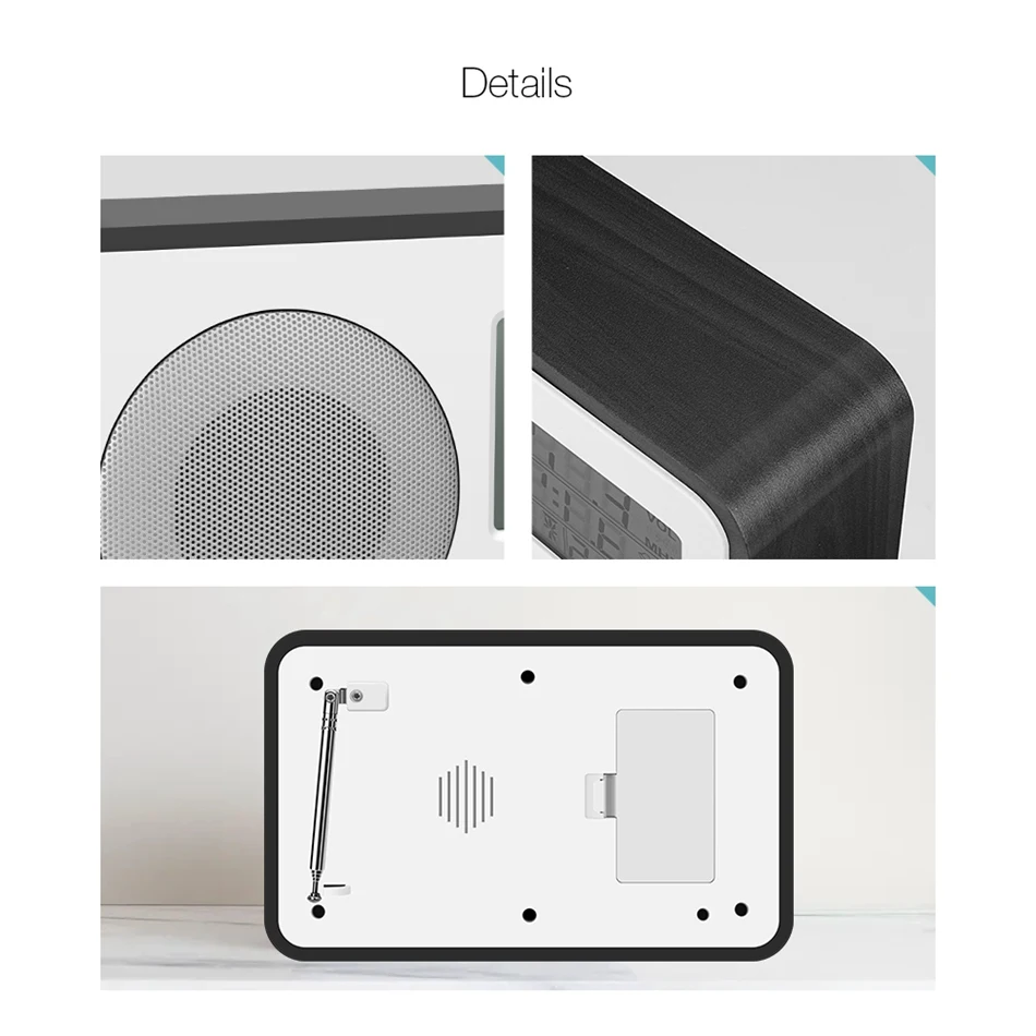 Digoo DG FR600 SmartSet беспроводной древесины Винтаж Цифровой FR радио Будильник Сабвуфер Звук с температура дисплей