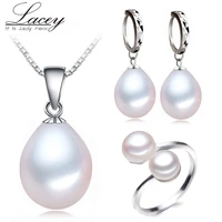 real freshwater pearl jewelry sets womennatural pearl jewelry sets 925 silver mother pendant ring earring party top quality