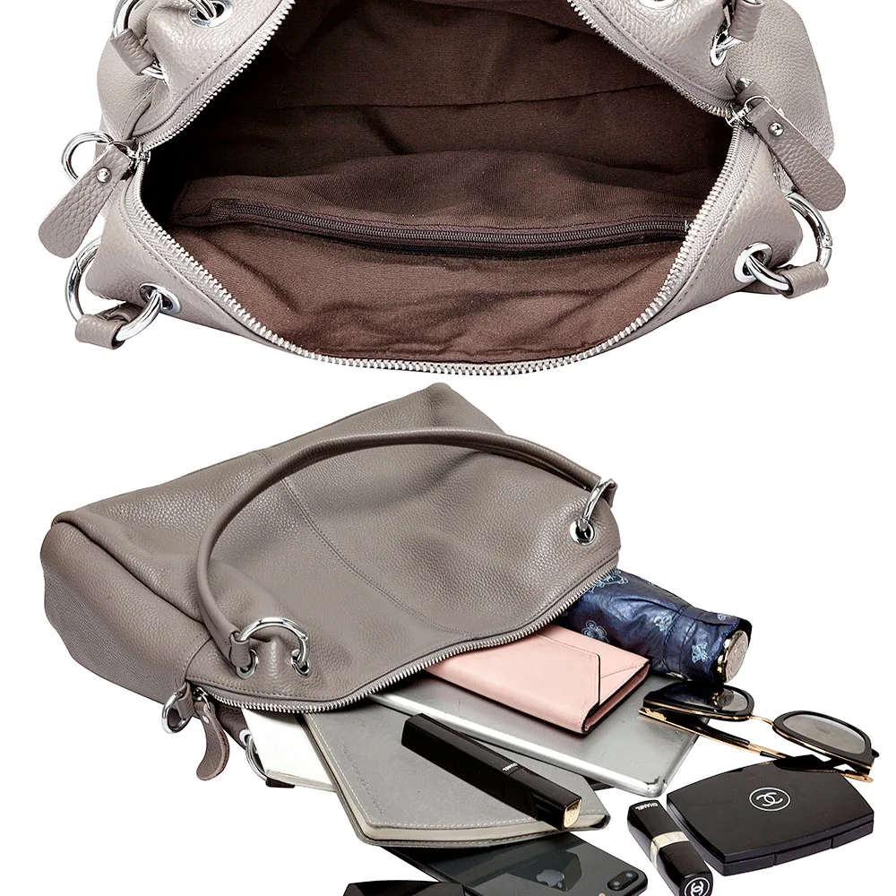 Женская сумка-хобо из 100% натуральной кожи на плечо