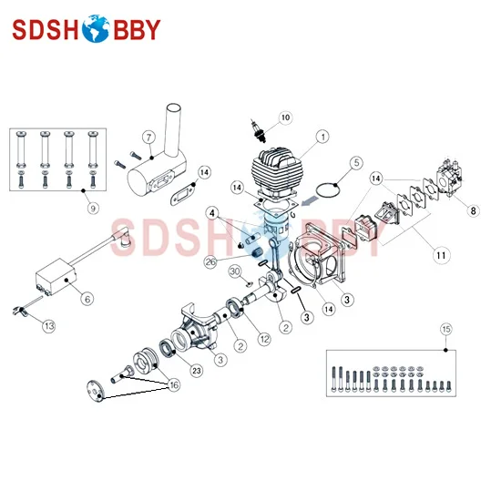 Полный набор винтов для двигателя EME60|set of|set screw |