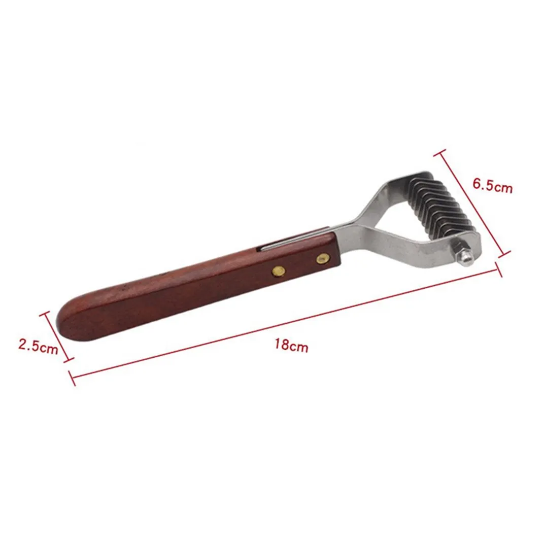 MTL dog comb pet dog removes hair grooming comb groomer brush for dog cat with wooden handle