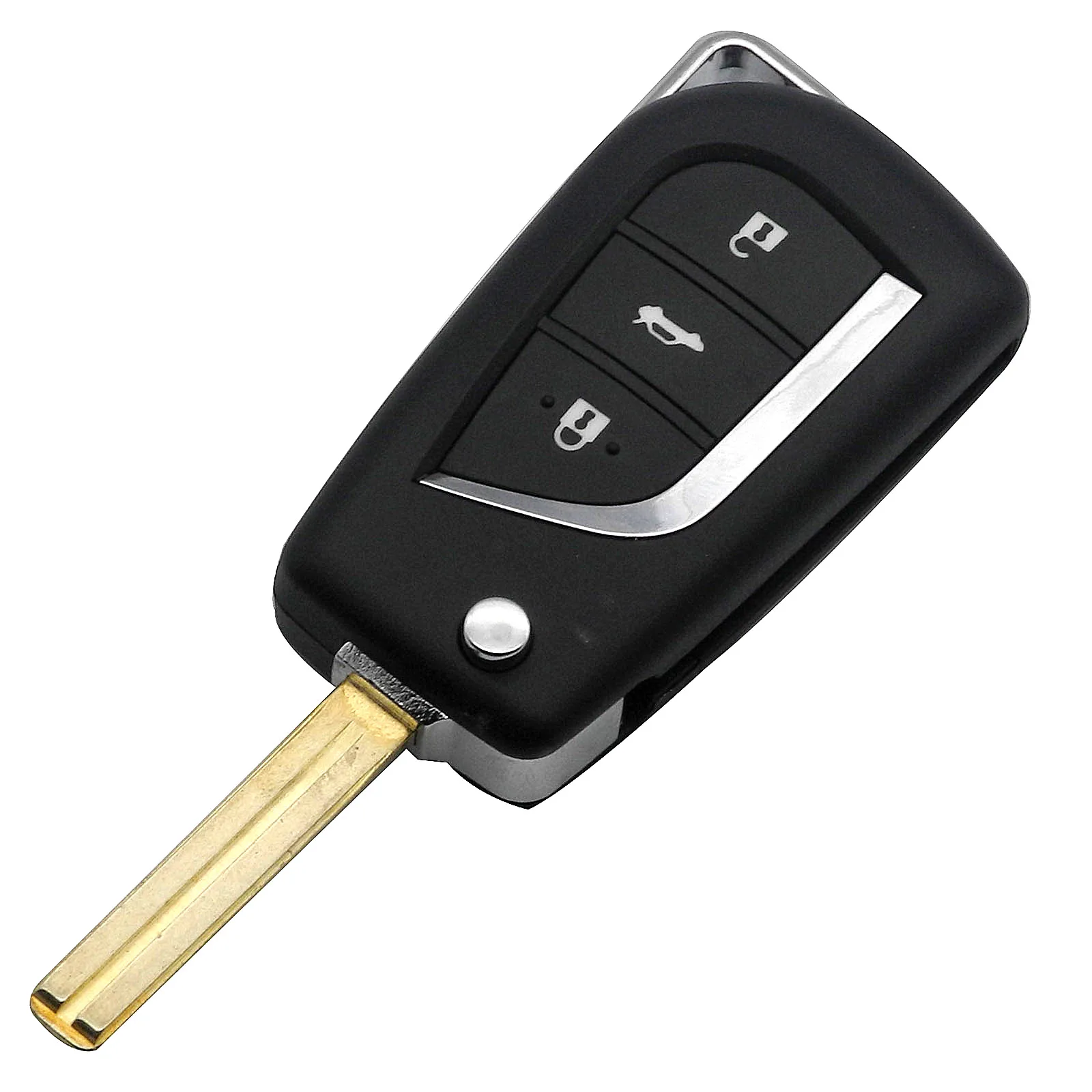 Jinyuqin 2/3 Кнопка флип складной дистанционный ключ оболочки для Toyota Lewin Camry eiz Highlander Corolla ключ чехол Toy48 Toy43 - Количество кнопок: 3Button Toy48