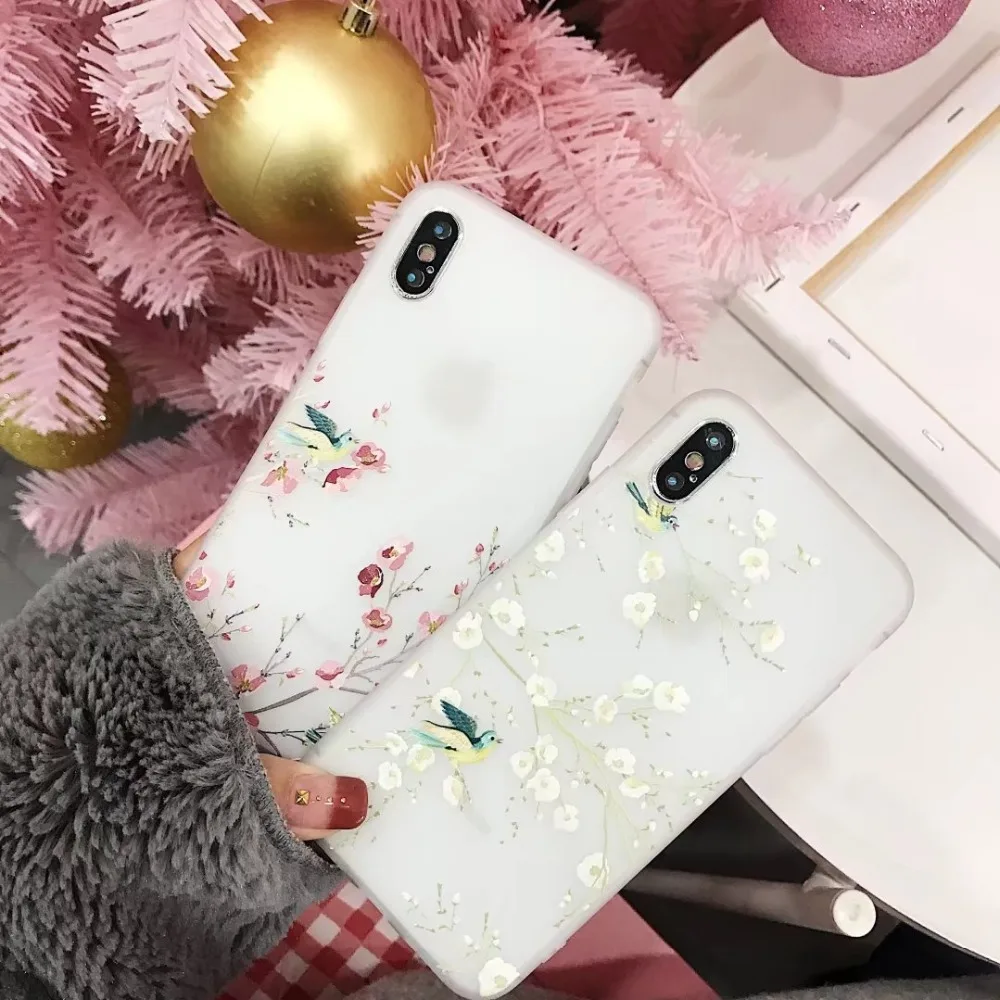 Туманно красоты для iphone х чехол новый милый мультфильм птица силиконовый TPU