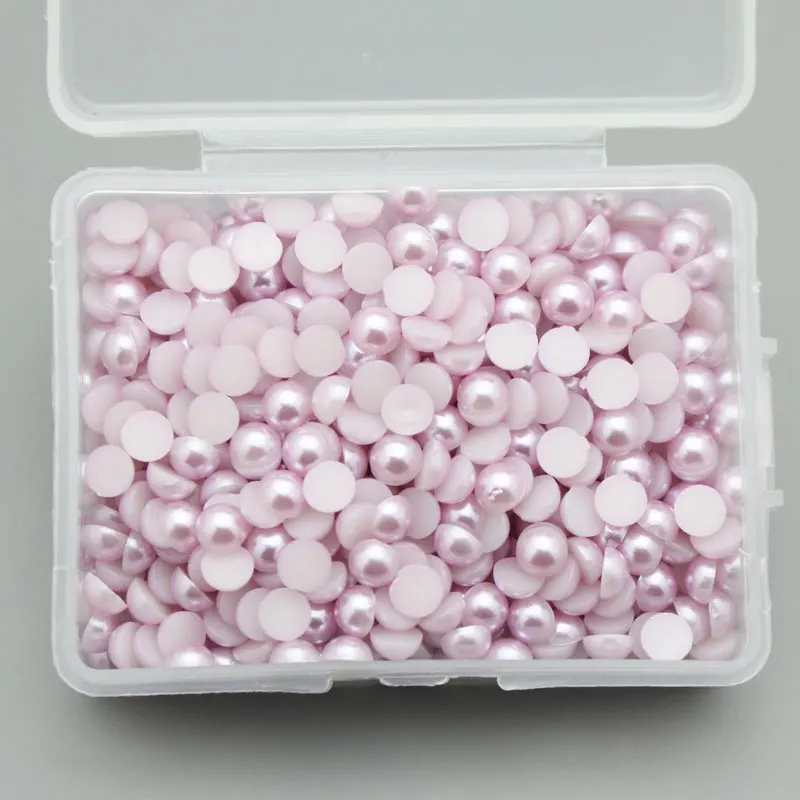 Light purple 600 шт./лот, 5 мм, разноцветные полукруглые жемчужные бусины из АБС-пластика с плоской задней поверхностью, сделай сам, для одежды, сумки для ногтей, скрапбукинга, материалы для рукоделия LX061 - Цвет: Light purple