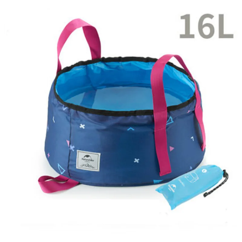 Blue-16L NatureHike Portable Outdoor Travel Folding Water Bucket Wash Basin For Camping Hiking Picnic NH18L010-P - Цвет: Blue-16L