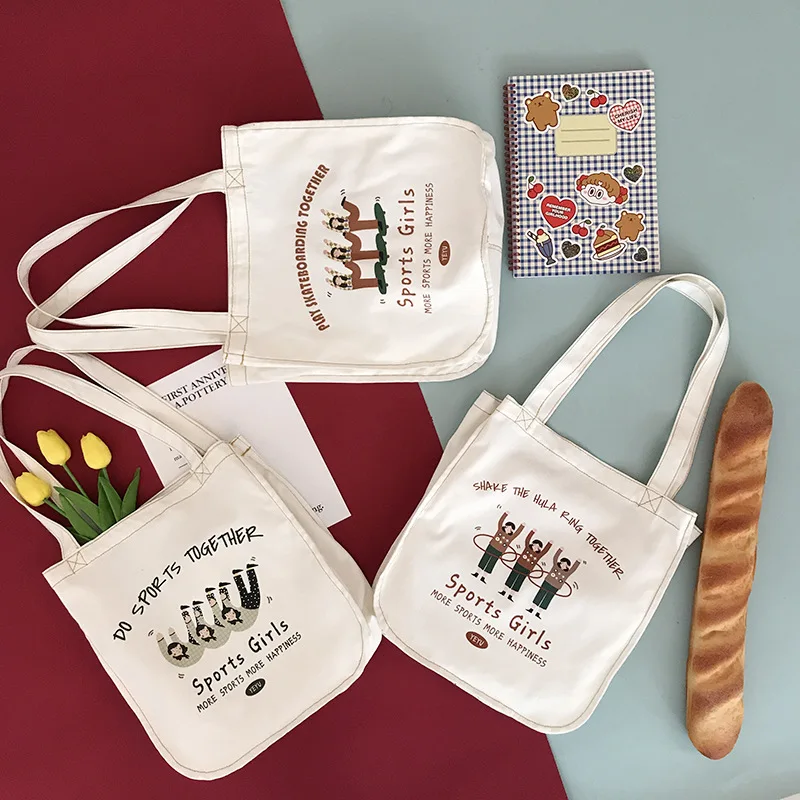 Youda мультяшный принт женские холщовые сумки сумка на плечо большая