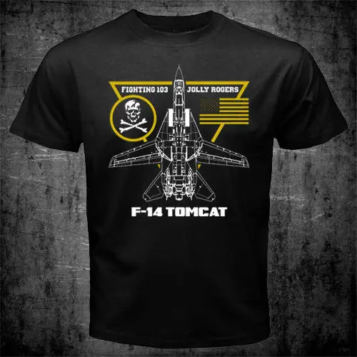 F 14 Tomcat Fighting 103 Jolly Rogers Squadron американская морская авиация футболка 2019 Новое