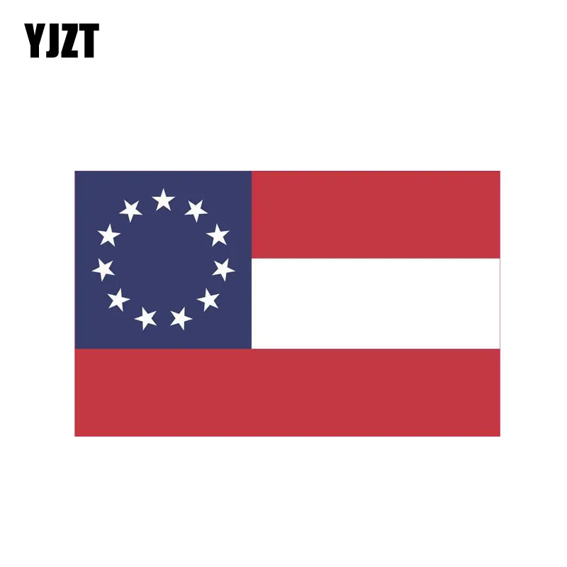 

YJZT 12.7CM*7.7CMReflective Car Sticker First National Flag Decal PVC 12-1096