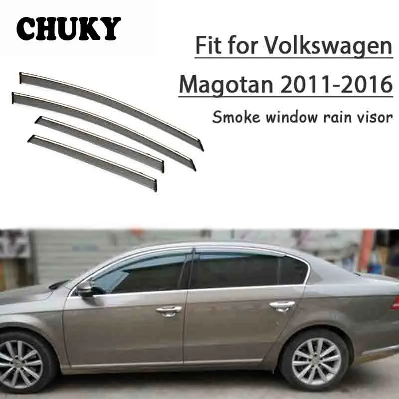

Chuky 4 шт. ABS автомобильный Стайлинг, окна, навесы, укрытия от дождя для Volkswagen Magotan 2011-2014 2015 2016, аксессуары