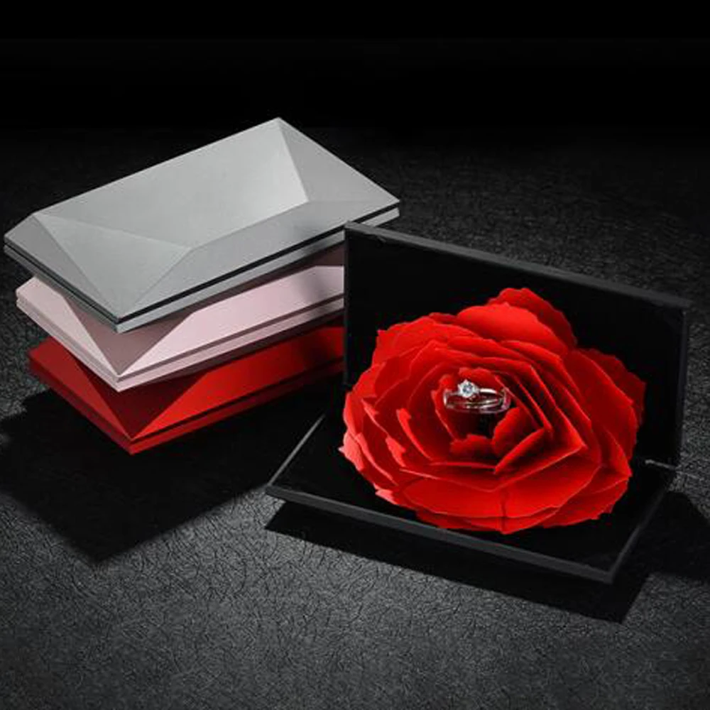 

Shaking Red Ring Box,Rose Ring Box Marriage confession jewelry box gift Shake the same paragraph,Wedding or propose Ring Box