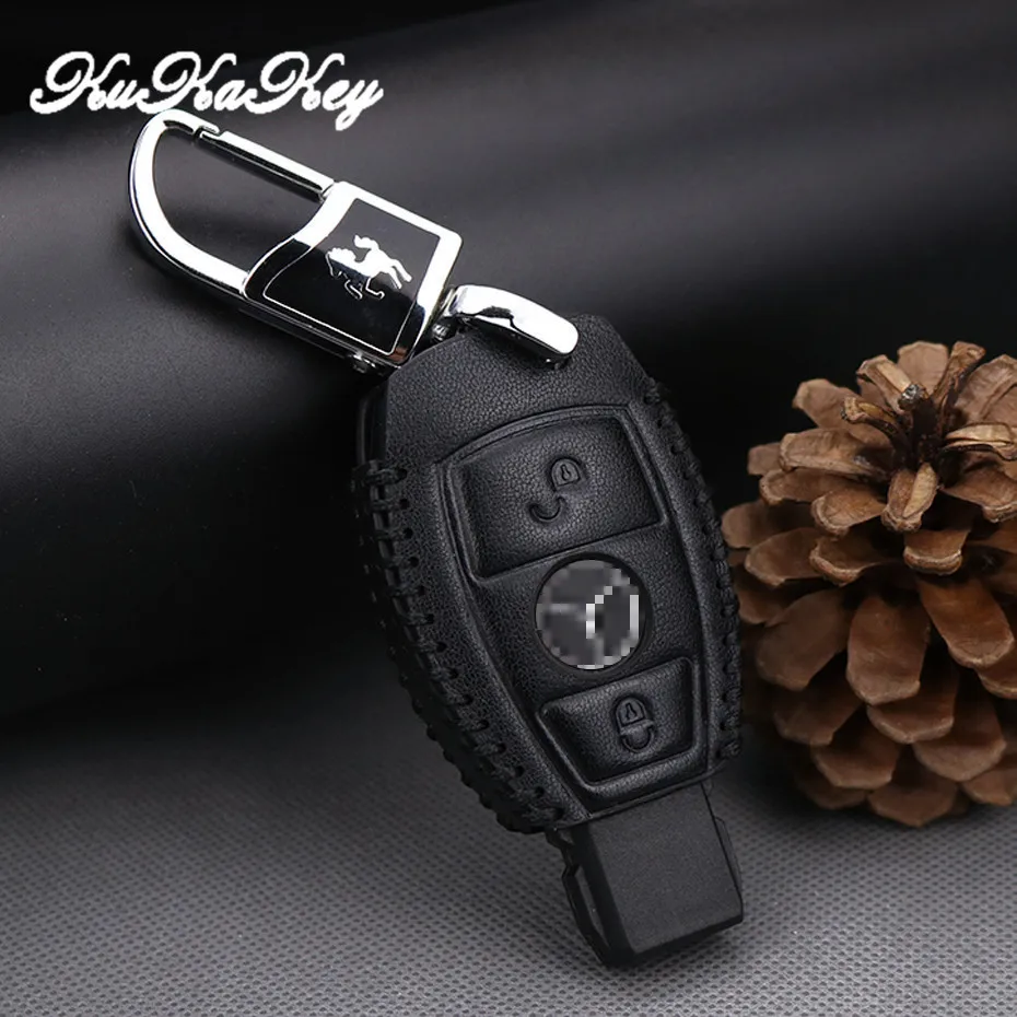 Кожаный чехол для ключей Mercedes Benz W203 W204 W211 CLK C180 E200 AMG C E S Class брелоки держатели