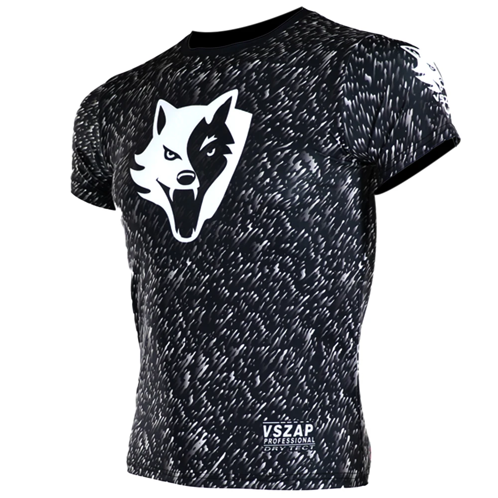VSZAP боксерская футболка для ММА Rashguard Спортивная боевых искусств фитнеса