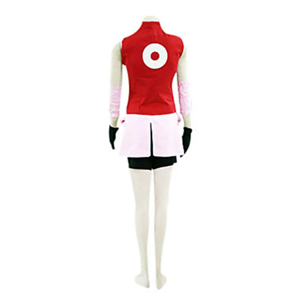 High Quality Stock Japanese Anime The Last Naruto the Movie Haruno Sakura Cosplay Costume with hair accessory For Halloween