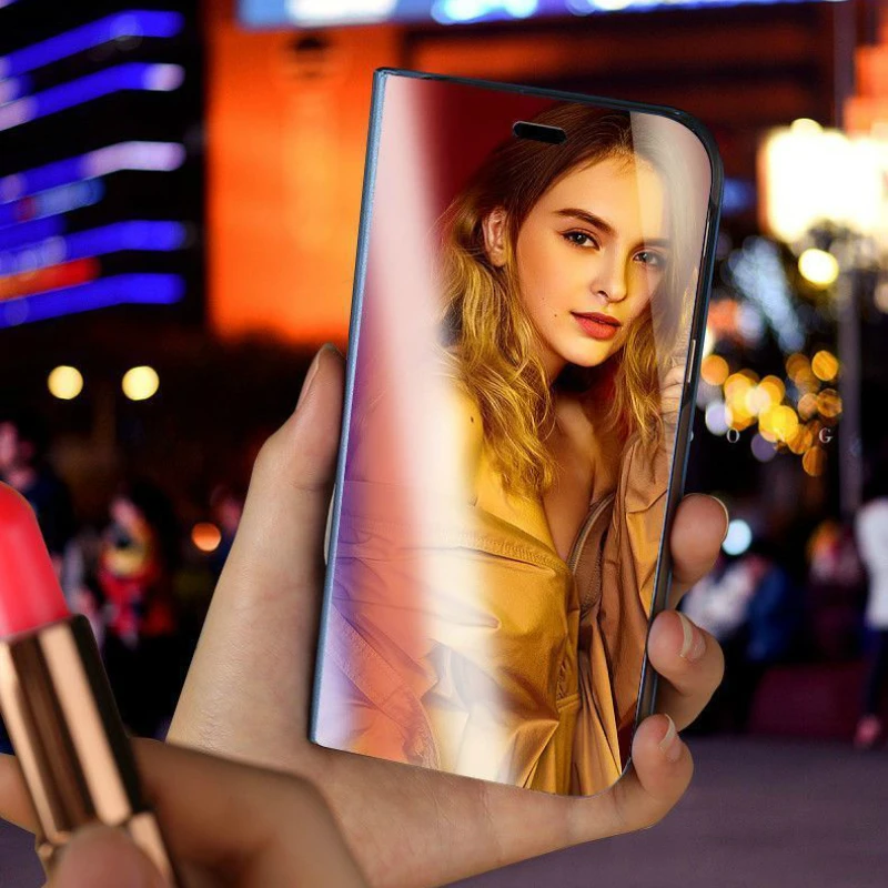 Mirror Case For Samsung Galaxy J4 J6 Plus 2018 Smart Leather Flip Stand Cover A6 A8 A750 A20 A30 A40 A50 A60 A70 | Мобильные
