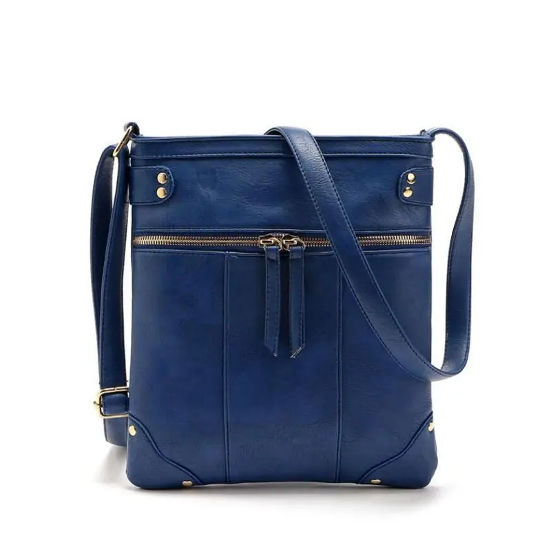 Женская винтажная сумка-мессенджер из ПУ кожи с двойной молнией | Багаж и сумки