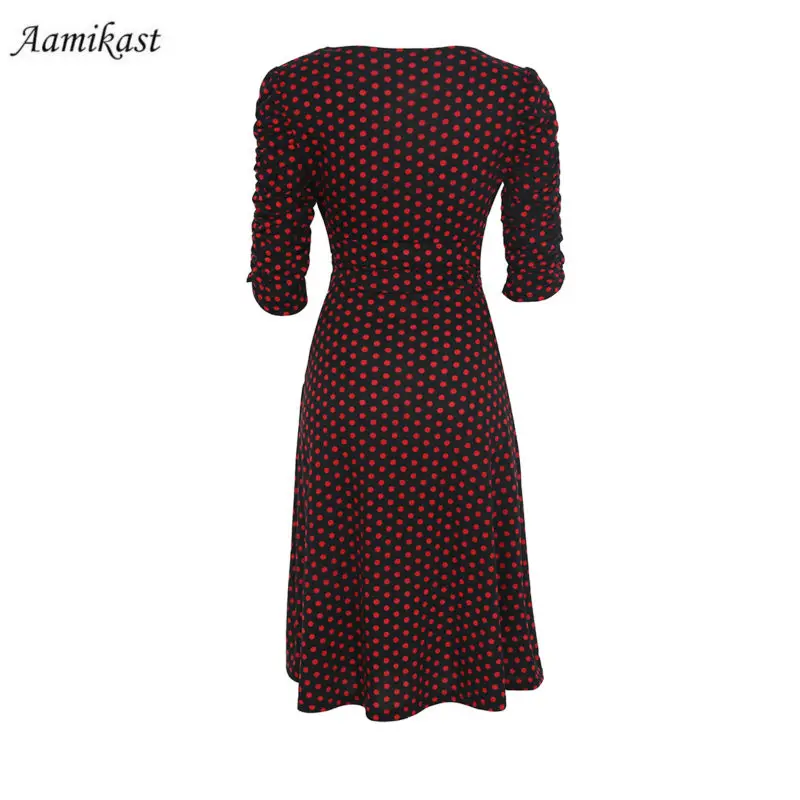 AAMIKAST, женское платье, модное, с рюшами, Драпированное, три четверти, весна-лето, платье знаменитостей с v-образным вырезом, макси, вечерние платья размера плюс