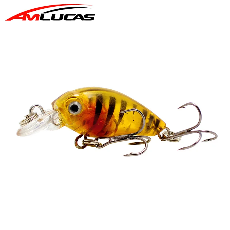 Amlucas Крэнкбейт мини 4 5 см 1g пухлые Спиннер Topwater приманка искусственная жесткая