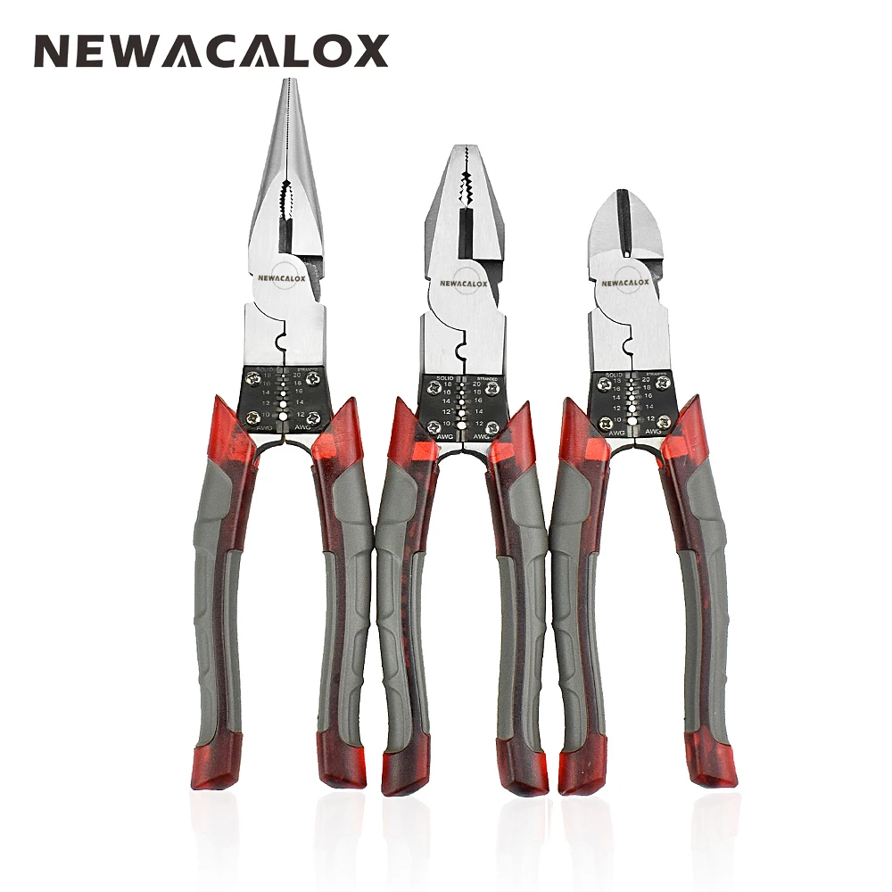 NEWACALOX 8 ''профессиональные инструменты многофункциональные плоскогубцы Набор для зачистки Щипцы Резак игла щипцы для носа ювелирные изделия диагональные инструменты
