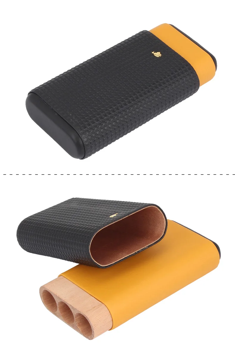 Cohiba кожаный чехол для сигар аксессуары для курения Классический Портативный Дорожный Чехол для сигар из кедрового дерева