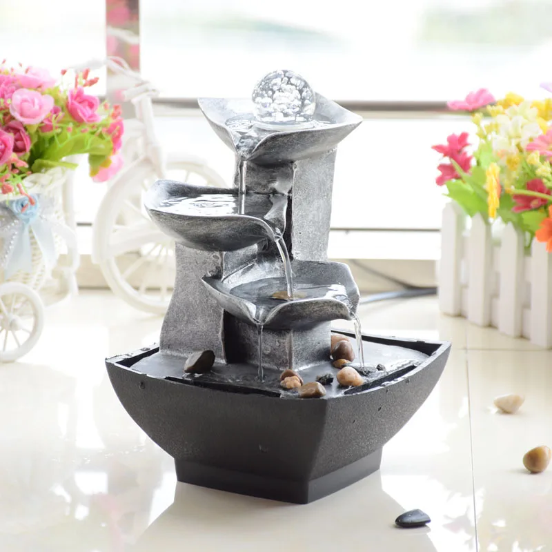 

European Rockery Fountain Desktop Water Ornaments Artificial Indoor Air Humidifier Home Decoration L3171