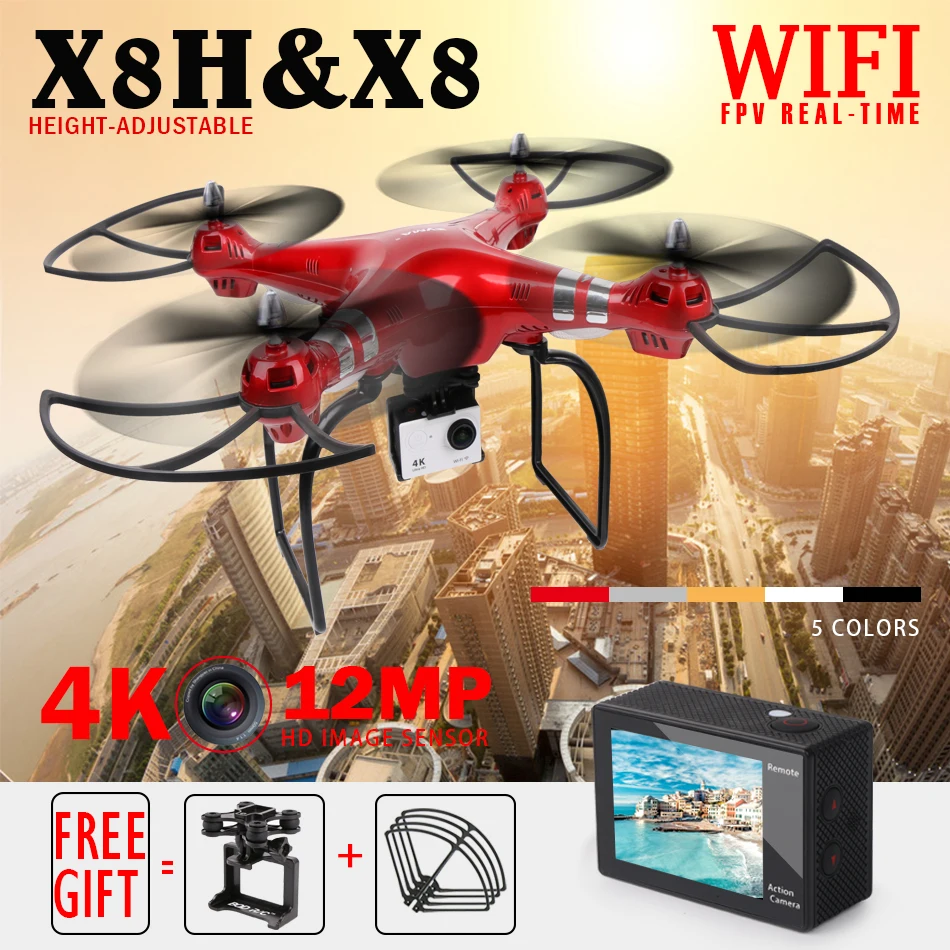 Syma X8 X8W FPV Квадрокоптер Радиоуправляемый Дрон с 4 К/1080 P Камера HD 2 г 6 оси RTF вертолет