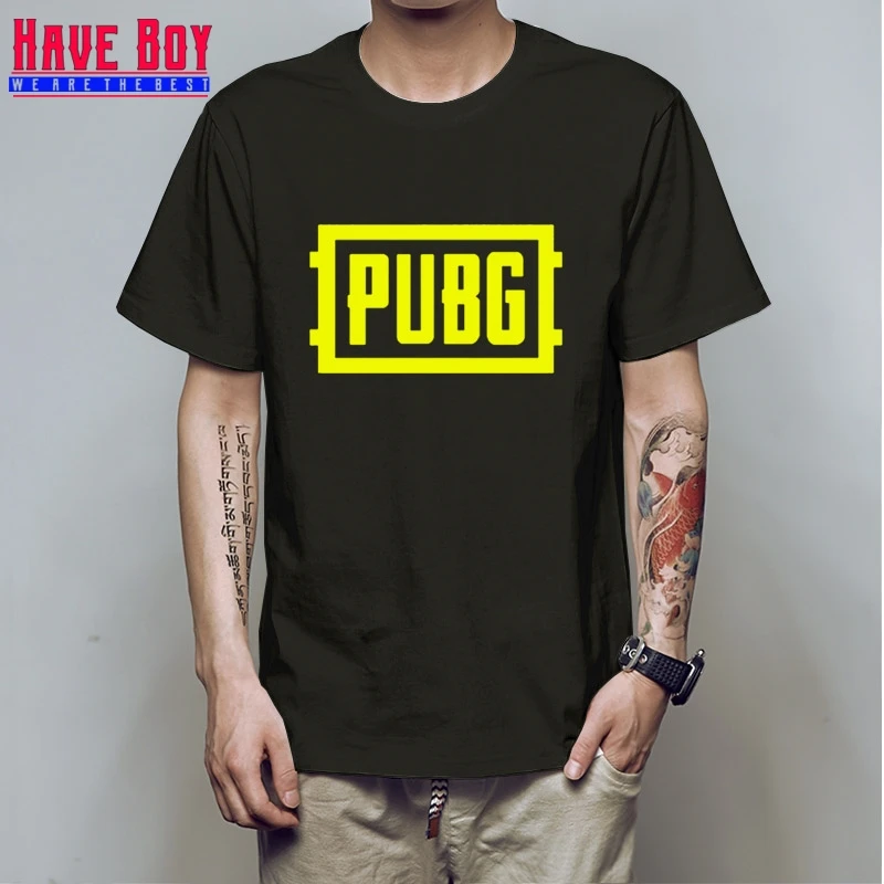 black yellow PUBG/игрок UNKNOWN'S BATTLEGROUNDS футболка подарок для фанатов игры мальчик друг подарок короткий рукав PUBG футболка S Горячая игра концепция HB166 - Цвет: black yellow