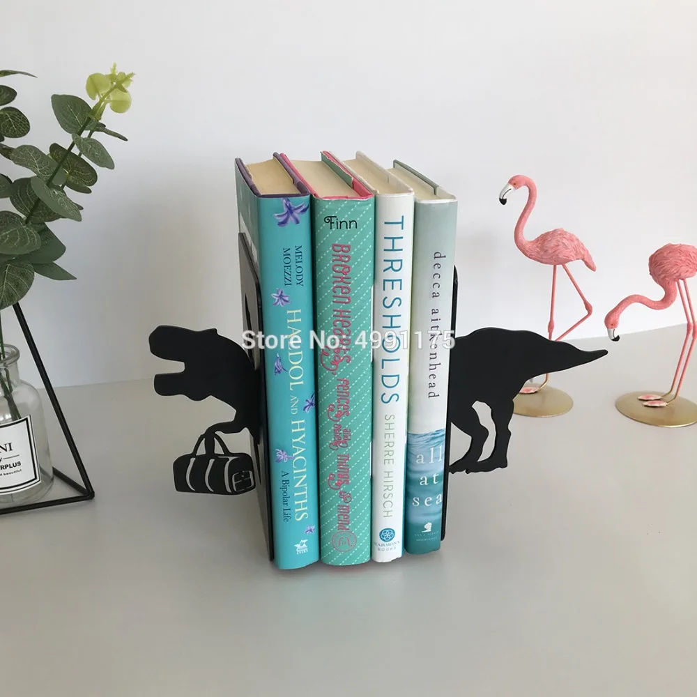 Подставки для книг с динозаврами, классные подставки для книг T-Rex, школьные металлические концы для книг, железные настольные подставки для книг, офисные канцелярские принадлежности