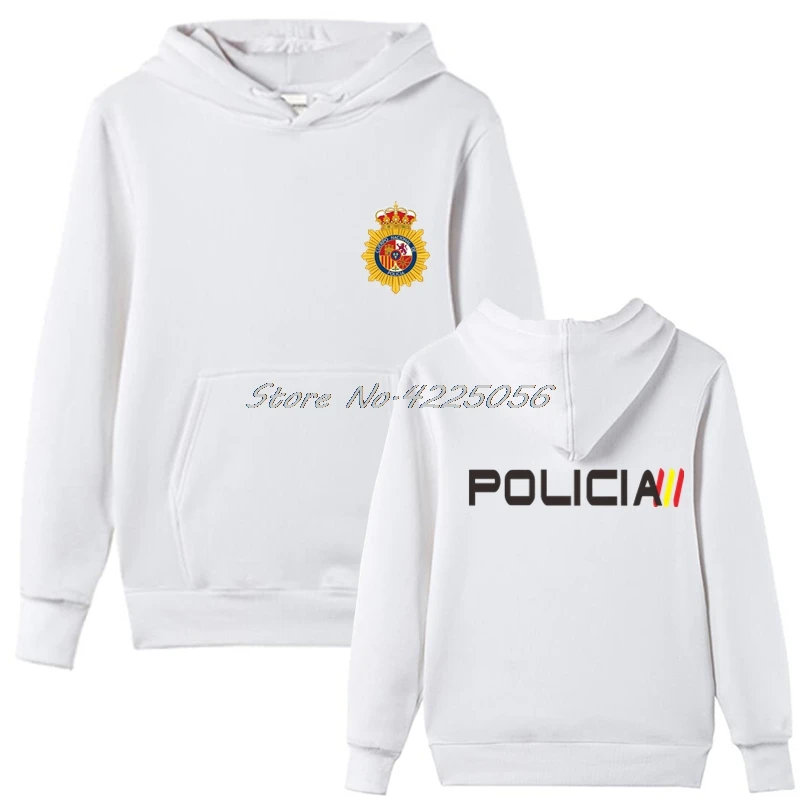 white Espana Policia испанская национальная полиция Espana Policia худи Riot Swat спецназ Мужская толстовка классное пальто толстовка - Цвет: white