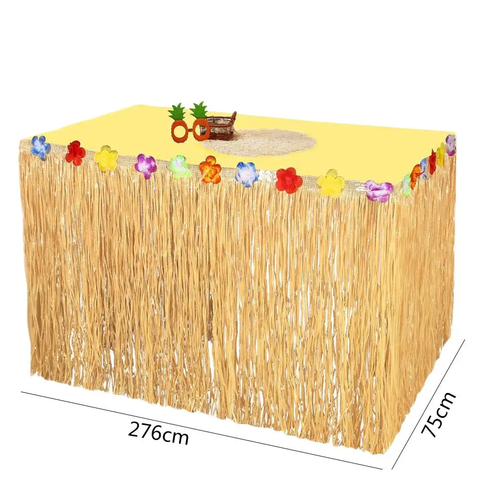 Цветы искусственная трава настольная юбка украшения для вечеринки в гавайском