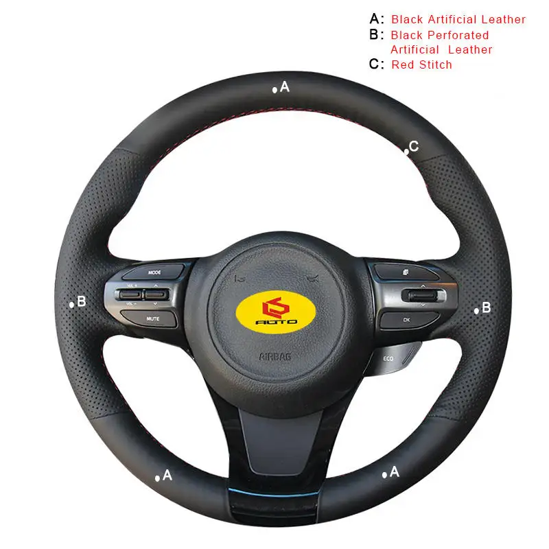Artificial Leather Авто оплетка на руль Крышка для Kia K5 Optima ручной швейный чехол рулевого колеса автомобиля аксессуары для интерьера - Название цвета: Artificial Leather